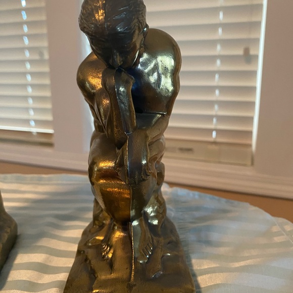 The Thinker brass book ends - Picture 5 of 8